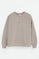 Taupe round-neck sweatshirt with Rigby Go embroidered logo