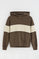 Brown boxy-fit hoodie with Polo Club embroidery