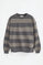 Asphalt-grey round-neck striped sweatshirt with Polo Club embroidery