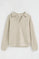 Beige sweatshirt with buttonless polo collar and Polo Club embroidery