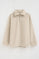Beige regular-fit fleece sweatshirt with high neck and zip Polo Club