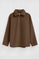 Brown regular-fit fleece sweatshirt with high neck and zip Polo Club