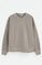 Taupe round-neck sweatshirt with contrast stripe Polo Club