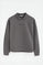 Asphalt-grey double-neck sweatshirt with Polo Club embroidery