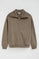 Taupe sweatshirt with metallic zip Polo Club