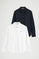 Women’s 2-pack shirts in white and navy blue with regular fit and Rigby Go embroidery
