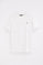 White short-sleeve T-shirt with Rigby Go embroidery