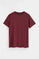 Maroon short-sleeve T-shirt with Rigby Go embroidery