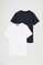 Men’s 2-pack T-shirts in navy blue and white with short sleeves and Rigby Go embroidery