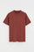 Terracotta round-neck T-shirt with Rigby Go embroidery