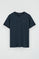 Navy-blue short-sleeve V-neck T-shirt with Rigby Go embroidery