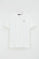 White short-sleeve V-neck T-shirt with Rigby Go embroidery