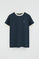 Navy-blue T-shirt with contrast details and Rigby Go embroidery