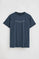Denim-blue T-shirt with Established 2012 Polo Club embroidery