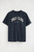 Navy-blue loose-fit T-shirt with Polo Club twill logo