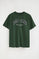 Bottle-green loose-fit T-shirt with Polo Club twill logo