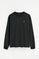 Black long-sleeve T-shirt with Rigby Go embroidery