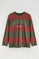 Army-green and terracotta striped T-shirt with Polo Club twill logo
