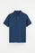 Indigo-blue regular-fit polo shirt with Rigby Go embroidery
