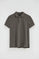 Asphalt-grey slim-fit polo shirt with Rigby Go embroidery