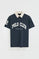 Navy-blue short-sleeve polo shirt with twill design Polo Club