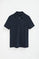 Navy-blue zip-collar polo shirt with Polo Club patch
