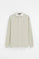 Beige long-sleeve polo shirt with shirt collar and Rigby Go embroidery
