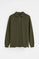Army-green pique polo shirt with Rigby Go embroidery