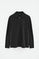 Black long-sleeve polo shirt with zipped collar and Polo Club patch