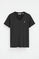 Black V-neck T-shirt with Rigby Go embroidery