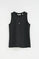 Black sleeveless T-shirt with Rigby Go embroidery