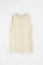 Beige sleeveless T-shirt with Rigby Go embroidery