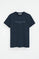 Navy-blue short-sleeve T-shirt with Established 2012 Polo Club embroidery