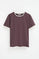 Plum T-shirt with double finish and Polo Club logo