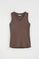 Brown sleeveless ribbed T-shirt with V-neck Polo Club