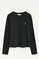 Black ribbed Henley T-shirt with Rigby Go embroidery