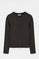 Dark-chocolate ribbed Henley T-shirt with Polo Club logo