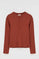 Terracotta ribbed Henley T-shirt with Polo Club logo