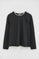 Dark-grey-marl long-sleeve T-shirt with double finish and Polo Club logo
