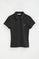 Black short-sleeve polo shirt with slim fit and Rigby Go embroidery