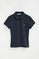 Navy-blue short-sleeve polo shirt with slim fit and Rigby Go embroidery