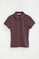 Plum short-sleeve polo shirt with slim fit and Rigby Go embroidery