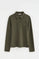 Army-green long-sleeve polo shirt with slim fit and Rigby Go embroidery