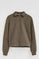 Taupe long-sleeve soft-knit polo shirt with buttons Polo Club
