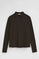 Dark-chocolate long-sleeve polo shirt in T-shirt fabric Polo Club