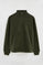 Army-green high-neck fleece sweatshirt with kangaroo pocket Polo Club