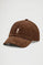 Brown corduroy cap with Rigby Go logo