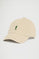 Beige corduroy cap with Rigby Go logo