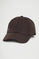 Dark-brown-marl wool-blend cap with Polo Club metal logo