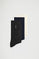Unisex 3-pack ribbed socks in black, navy blue and nude with Rigby Go embroidery